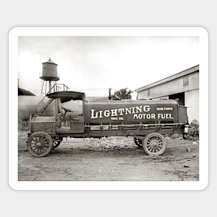 Lightning Motor Fuel Truck, 1920. Vintage Photo Magnet